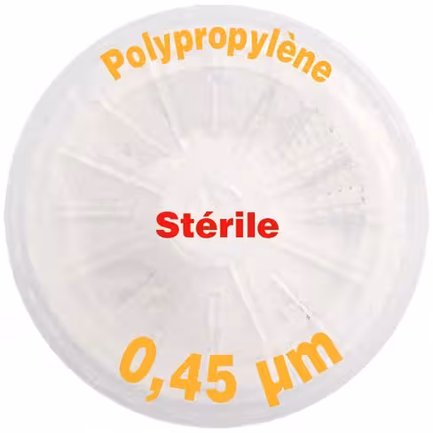 Filtre-seringue PP stérile porosité 0,45 µm Ø 30 mm LMR x 50