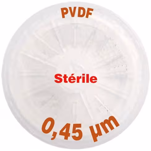 Filtre-seringue PVDF stérile porosité 0,45 µm Ø 30 mm LMR x 50