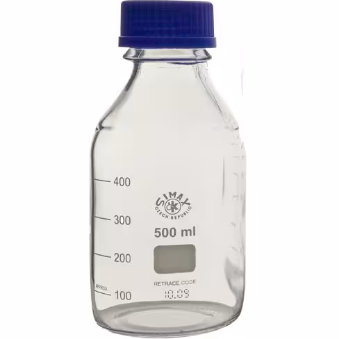Flacon ISO en verre borosilicaté 3,3 avec capuchon et bague anti-gouttes 10000 ml
