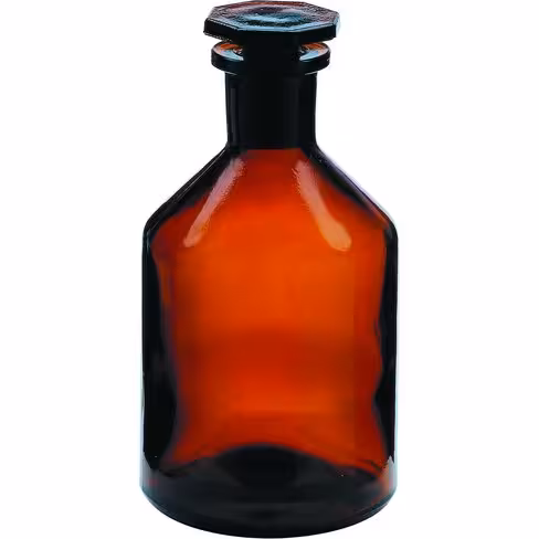Flacon ambré 500 ml rodage 24/29 bouchon PE