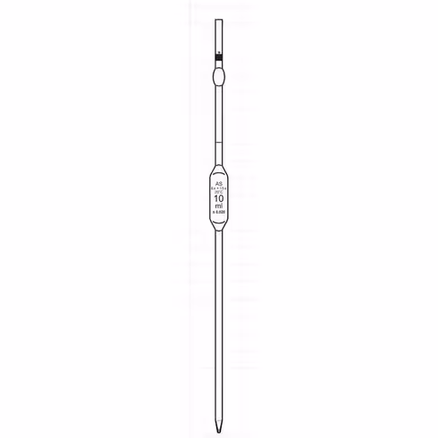 Pipette jaugée 1 trait classe AS à bulbe 10 ml