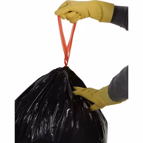 Sac à déchets PE lien coullissant 100 l bleu x 25