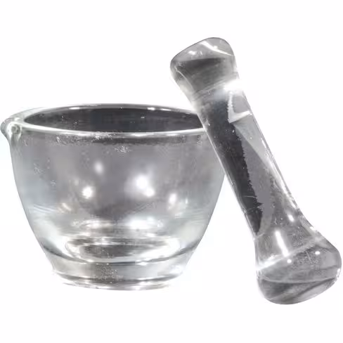 Mortier avec bec et pilon en verre 100 ml
