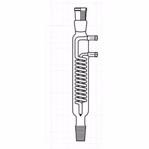 Colonne Dimroth rodé avec raccords réfrigérants GL 14, 250 mm 14/23