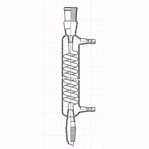 Colonne condenser coil rodé avec raccords réfrigérants 600 mm 14/23