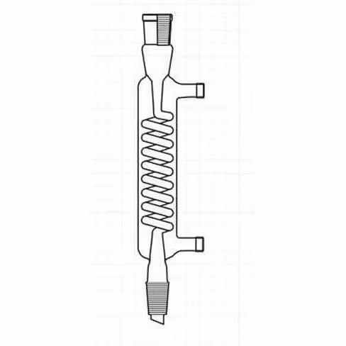 Colonne condenser coil rodé avec raccords réfrigérants GL 14, 400 mm 29/32