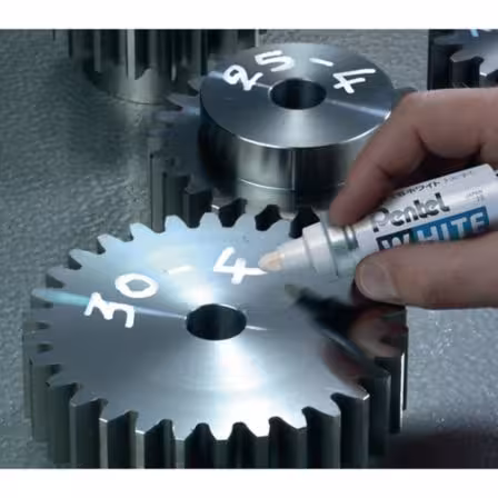 Marqueur Pentel x100w permanent pointe conique 6,6 mm - peinture blanche couvrante