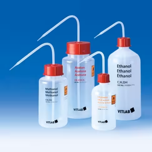 Wash bottle wide-mouth PEBD gl45 vent-cap wash x 12