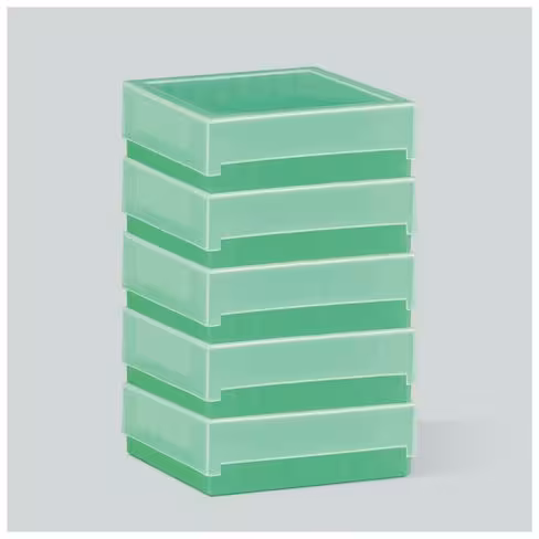 Boîte en plastique 81 places PP orange x 5