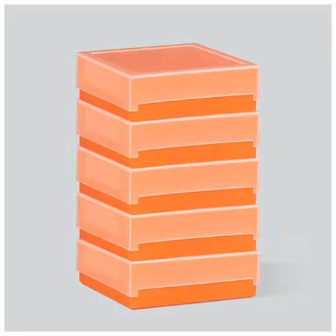 Boîte en plastique 81 places PP bleu x 5