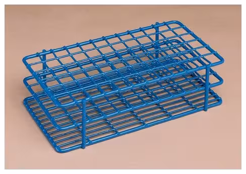 Rack pour tubes à essai Ø 22-25 mm 40 places bleu recouvert époxy