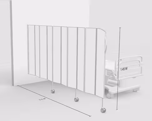 Paravent mural 10 sections L250 H145cm blanc