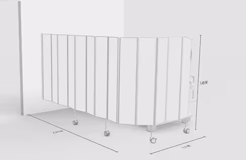 Paravent mural 13 sections L325 H145cm blanc