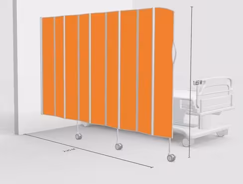 Paravent mural 9 sections L225 H165cm couleur