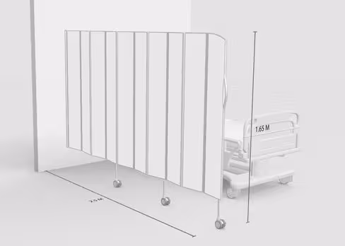 Paravent mural 10 sections L250 H165cm blanc