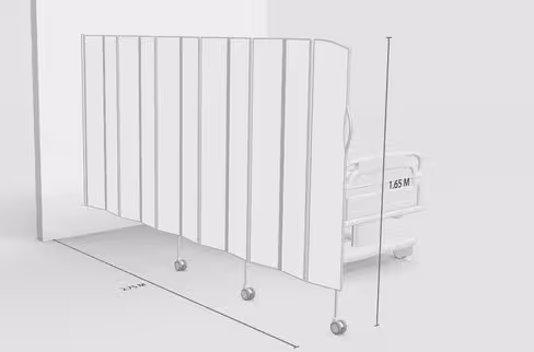 Paravent mural 11 sections L275 H165cm blanc