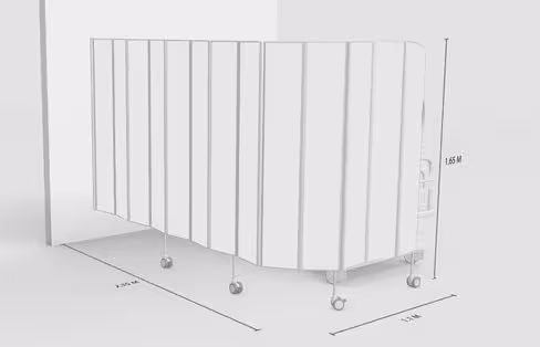 Paravent mural 13 sections L325 H165cm blanc