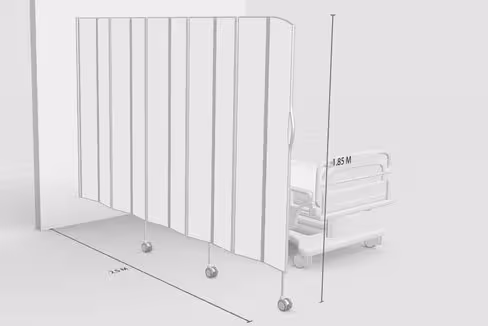 Paravent mural 10 sections L250 H185cm blanc