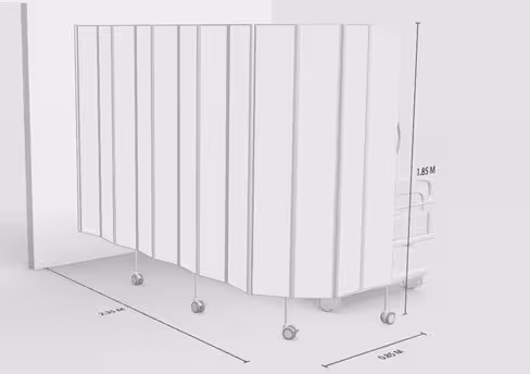 Paravent mural 12 sections L300 H185cm blanc