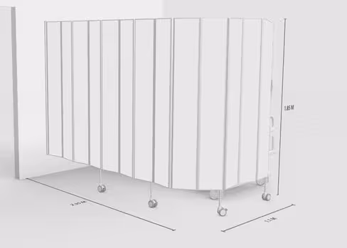 Paravent mural 13 sections L325 H185cm blanc