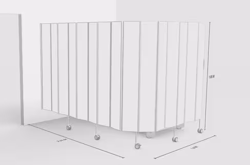 Paravent mural 15 sections L375 H185cm blanc