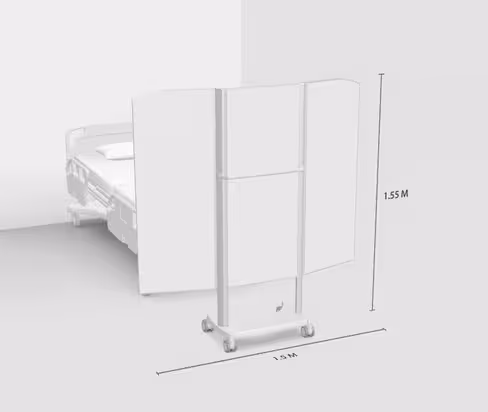 Paravent pied de lit L150 H155cm blanc