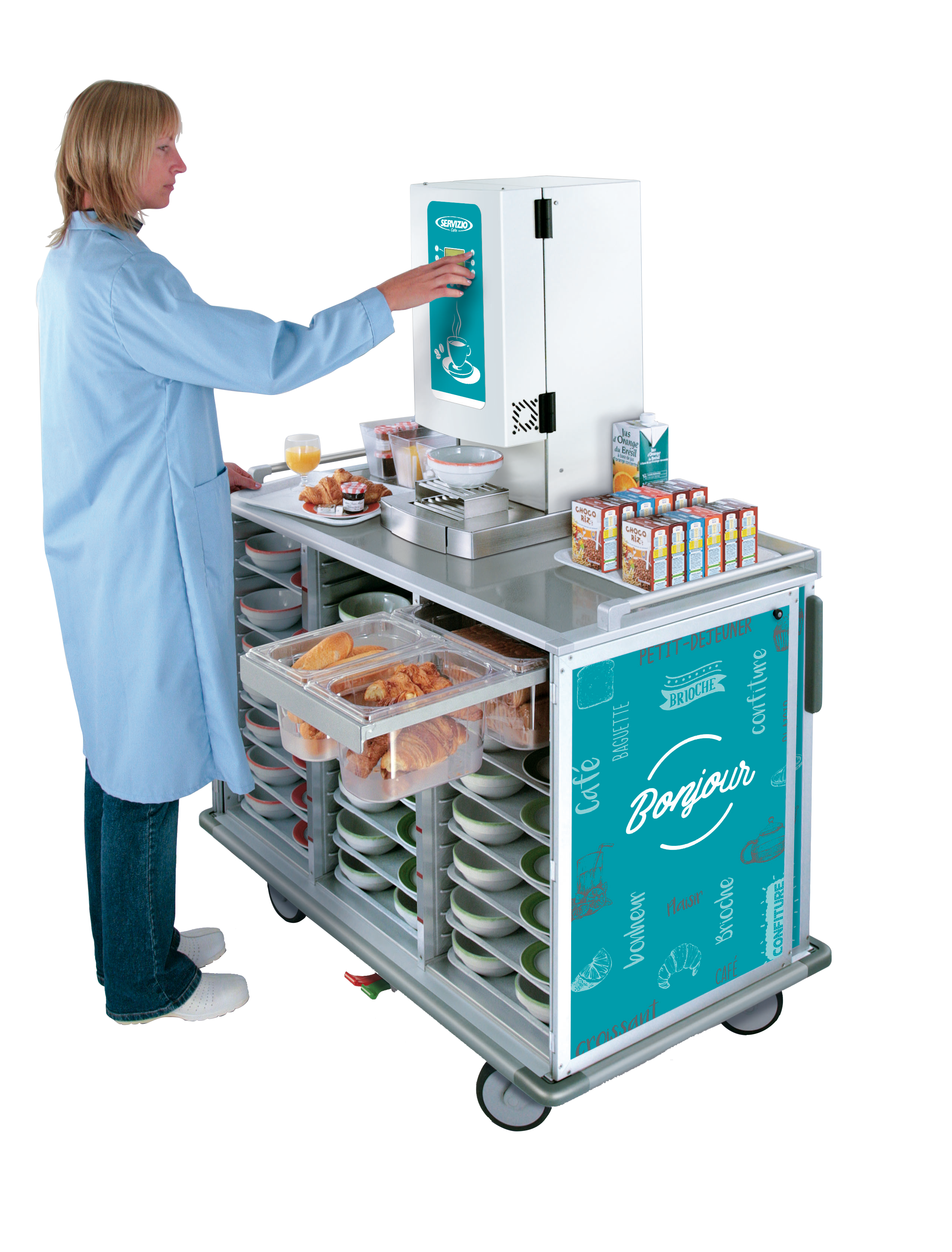 Chariot De Distribution Des Repas En Ehpad