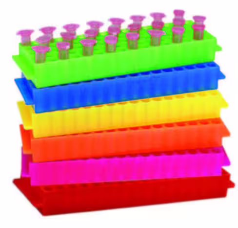 Rack 80 emplacements vert microtubes x 5