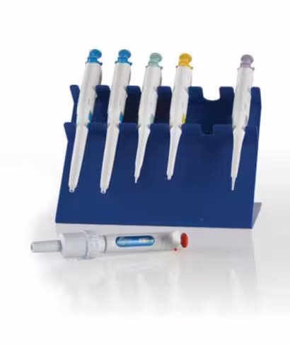 Portoir plan bleu 6 micropipettes