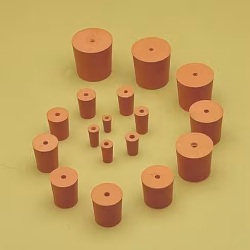 Bouchon caoutchouc rouge 1 trou ø 13 mm x 20