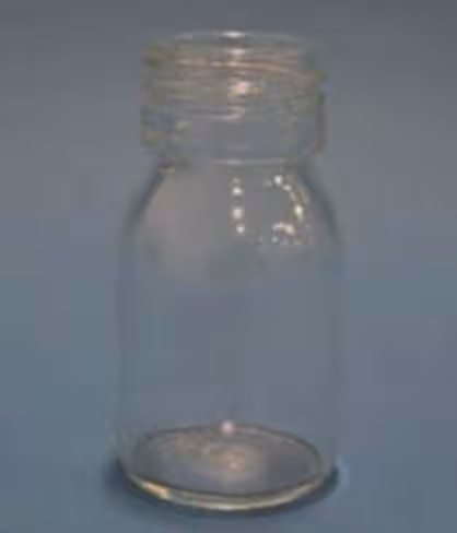 Bouteille à col étroit en verre clair 30 ml vis28 x 156