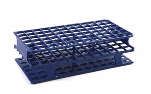Rack test tube rack PP bleu longueur 72 mm Ø 13 mm x 8