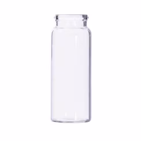 Pilulier 21 ml fond plat forme basse verre clair type 1 Ø 25 mm hauteur 66 mm bague 22 mm x 162