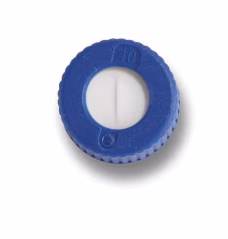 Bouchon à vis court 9 mm blanc/PTFE beige slit x 1000