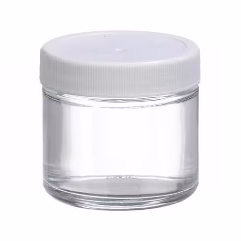 Pot droit transparent Fisherbrand 60 ml verre clair avec bouchon x 24