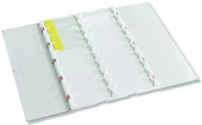 Plateau flip top bleu 20 lames couv