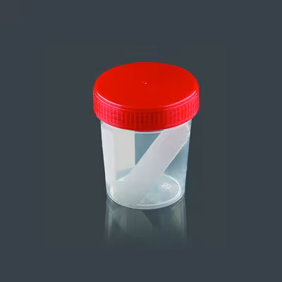 Pot conique 120 ml pp bouchon jaune x 300