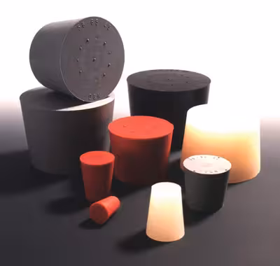 Bouchon caoutchouc gris Ø inf 29,0 mm Ø sup 35,0 mm hauteur 30 mm sans orifice x 5