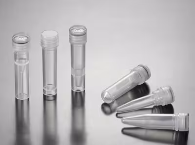 Microtube à centrifuger bouchon à vis 2 ml fond conique cap stérile x 500