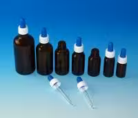 Flacon ambré 10 ml GL 18 sodocalcique sans compte-gouttes verre sodocalcique x 198