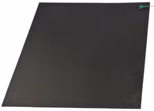 Tapis de sol antistatique conducteur 610 x 1220 x 3 mm noir avec câble de mise à la terre