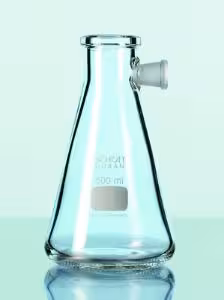 Fiole pour filtration verre Duran avec tubulure forme de flacon pour emploi sous vide 3 l