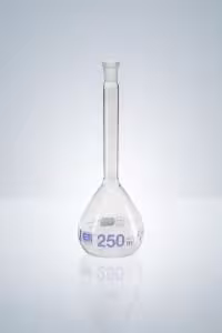 Fiole jaugée classe A 50 ml verre duran sans bouchon col rodé 14 23 graduation couleur bleue x 2