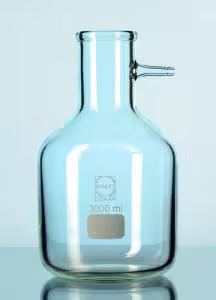 Fiole pour filtration Duran forme erlenmeyer avec olive scellée verre pour emploi sous vide 250 ml