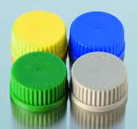 Capuchon à visser PP avec joint à lèvre GL 45 bleu x 10