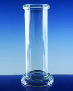 Eprouvette verre duran à pied rond bord retourné et rodé plat 40 x 200 mm 250 ml