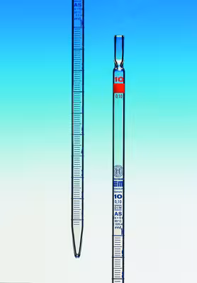 Pipette graduée classe AS 1 ml 0,01 ml cc zéro à la pointe graduée bleue