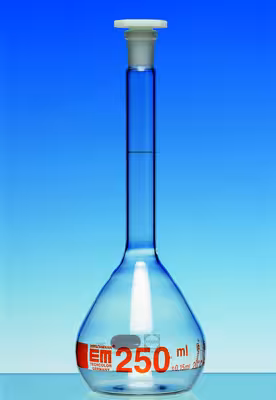 Fiole jaugée 100 ml RN 14/23 classe A verre borosilicaté clair graduation ambrée x 2