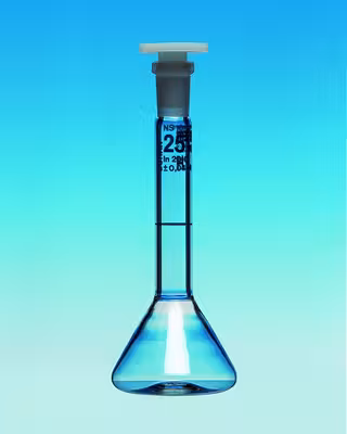 Fiole jaugée classe A verre duran 2 ml trapeze bouchon poly ns 7 16 x 2