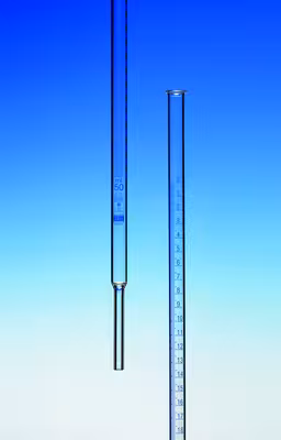 Burette avec tube classe B Duran graduation bleue 10 ml 0,02